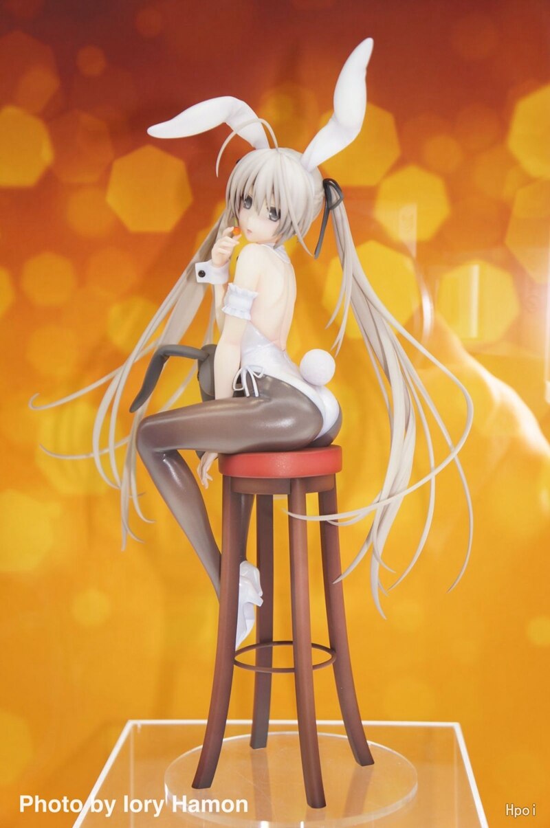 Anime Role Kasugano Sora Figure Rabbit Girl Black Silk Sexy Model Toy Gift 17CM Action Figure Doll Pressing Instant Noodles