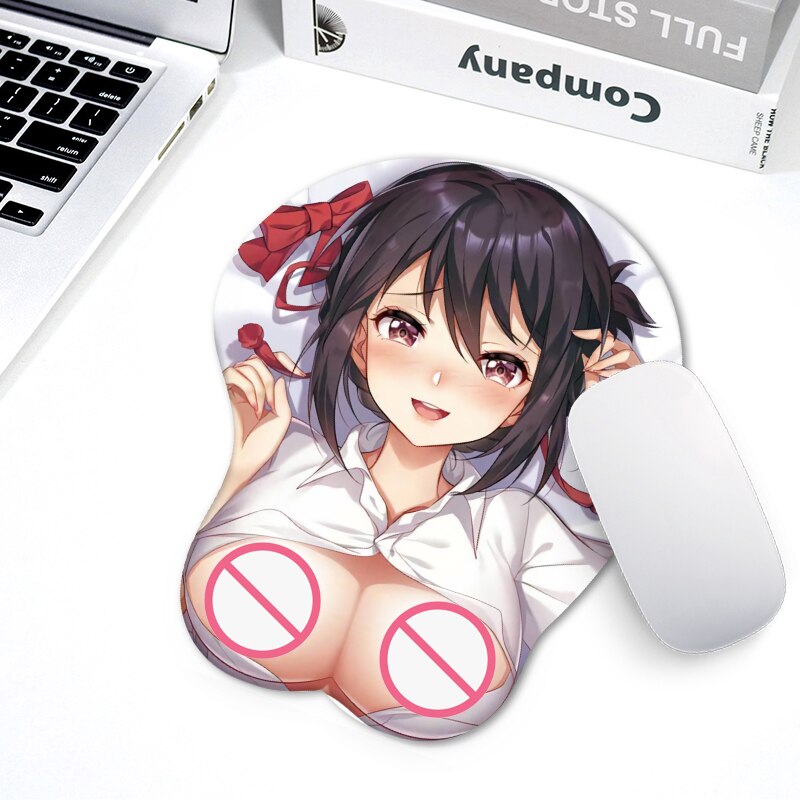 3D wrist strap mouse pad with silicone wrist strap mouse pad anime sexy Ganyu Kokomi protective pad for PC game player mouse pad