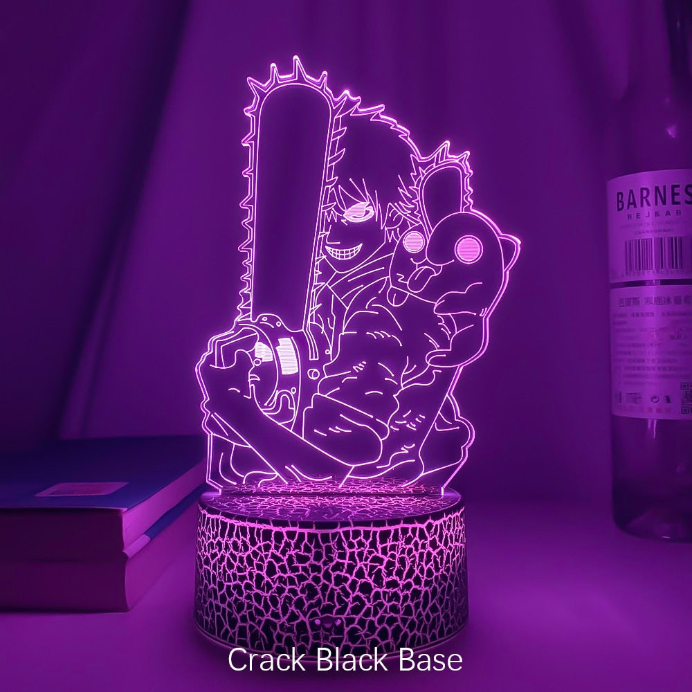 Newest Anime Led Light Chainsaw Man for Bedroom Decoration Nightlight Birthday Gifts Room Decor Table 3d Lamps Chainsaw Man