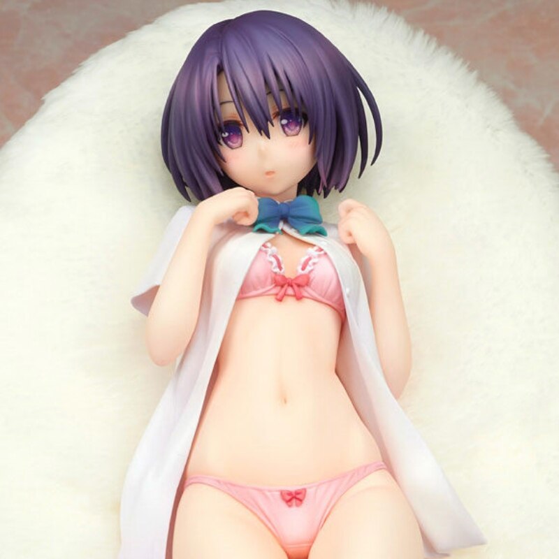 23cm Anime TO LOVE Ru Darkness Haruna Sairenji Sleep Position Pink Underwear Sexy Girl PVC Collection Model Dolls Toy