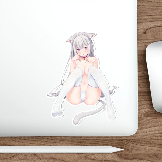 Re Zero Emilia Sexy Neko Anime Girl Waterproof Sticker - Ecchi Vinyl Decal