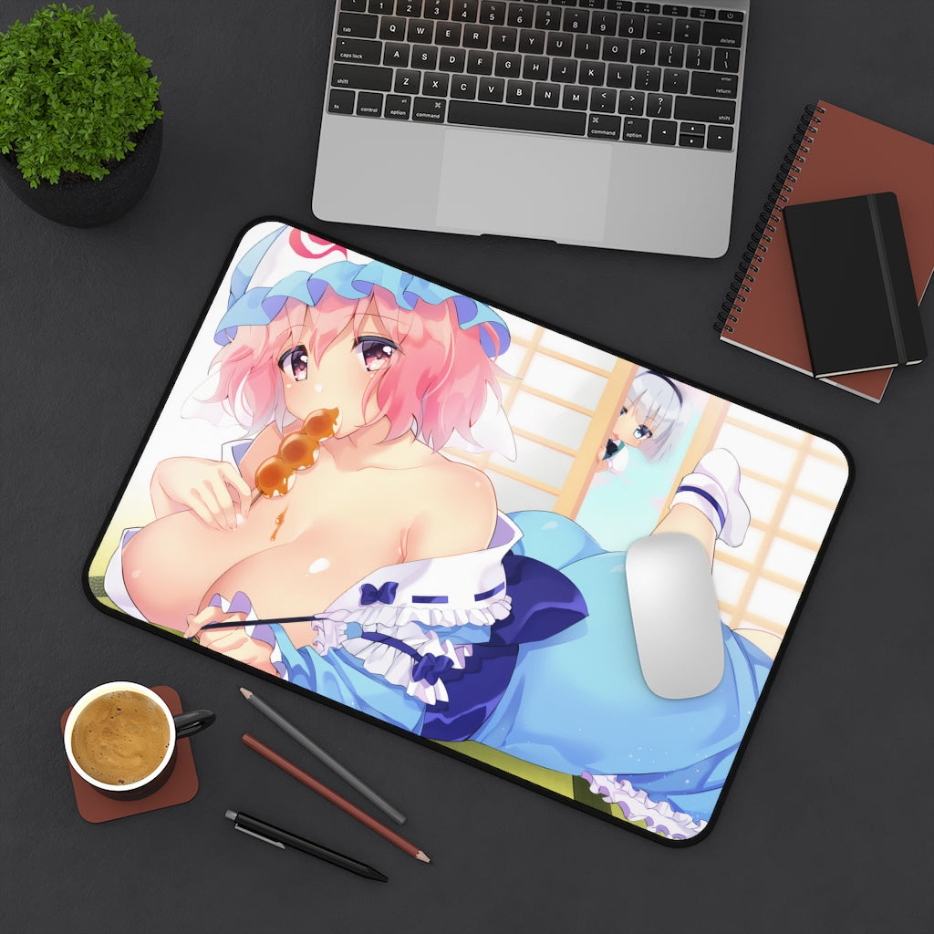 Sexy Boobs Yuyuko Saigyouji Touhou Desk Mat - Non Slip Mousepad