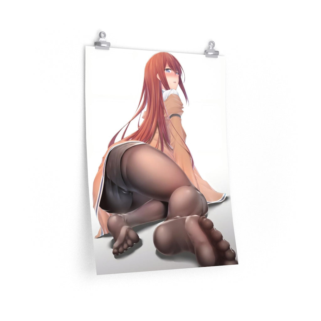 Makise Kurisu Steins Gate Ecchi Sexy Feet Poster - Lewd Premium Matte Vertical Poster - Adult Wall Art