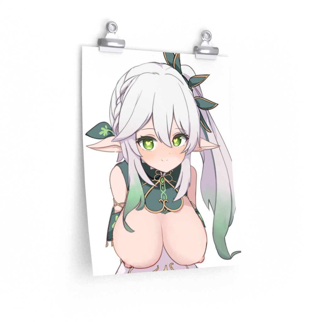 Nahida Big Nude Tits Genshin Impact Ecchi Poster - Lewd Premium Matte Vertical Poster - Adult Wall Art