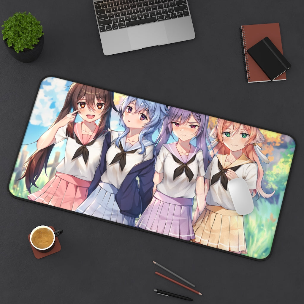 Genshin Impact School Girls Desk Mat | Large Gaming Mousepad - MTG Playmat