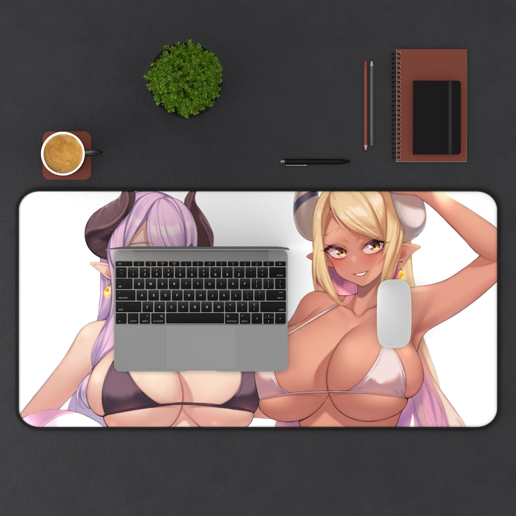 Granblue Fantasy Bikini Boobs Narmaya and Kumbhira Gaming Desk Mat - Anime Mousepad - Sexy Waifus Playmat