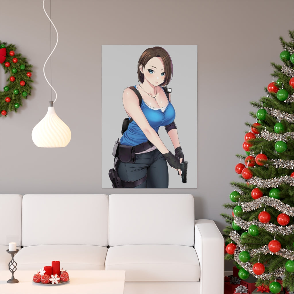 Sexy Jill Valentine Resident Evil Poster - Lewd Premium Matte Vertical Poster - Adult Wall Art