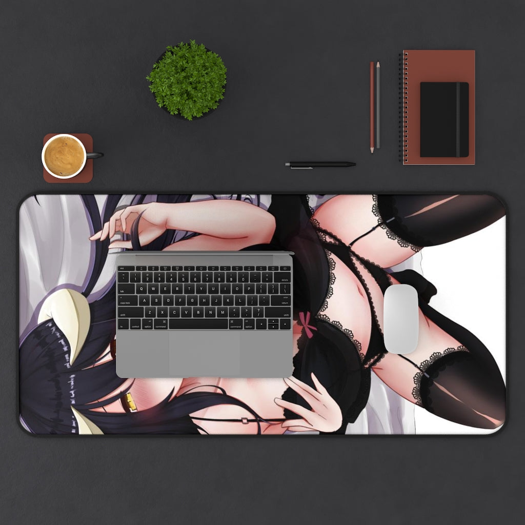 Overlord Sexy Mousepad - Black Lingerie Albedo Anime Desk Mat - Ecchi Playmat