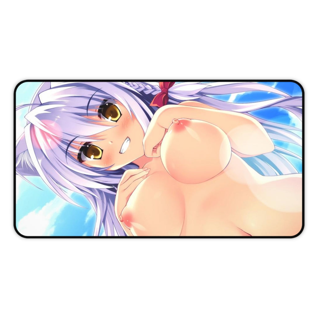 Leonmitchelli Galette Des Rois Dog Days Nude Boobs Sexy Neko Desk Mat - Non Slip Mousepad