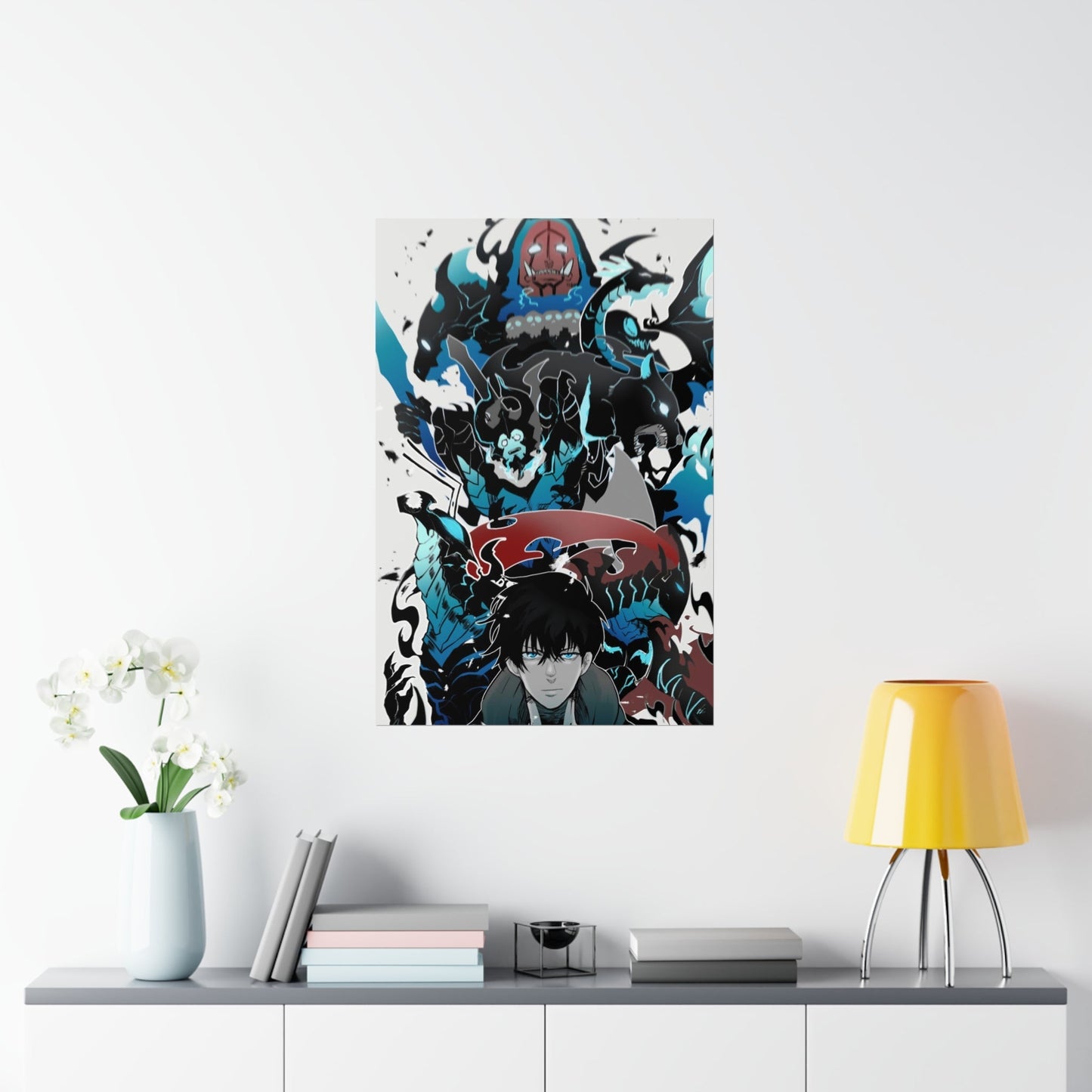 Solo Leveling Poster - Premium Matte Vertical Poster - Sung Jin Woo Igris Tank Beru Kaisel Solo Leveling Manhwa Anime Wall Art Decor