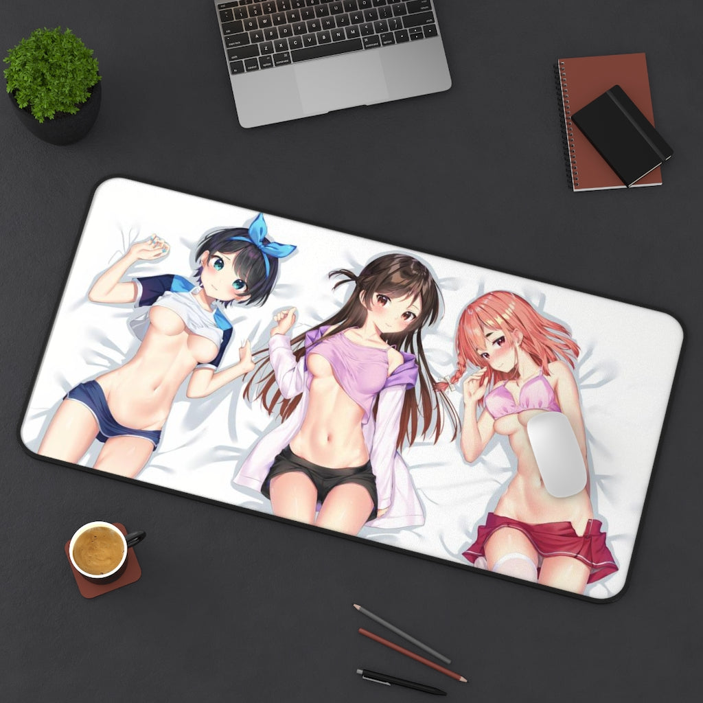 Rent A Girlfriend Sexy Waifus Desk Mat - Non Slip Mousepad