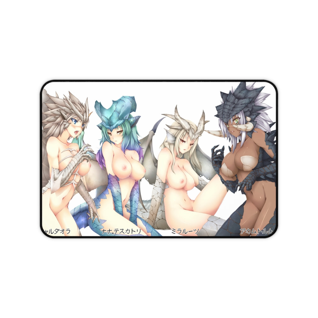 Monster Hunter Naked Monster Girls Desk Mat - Lewd Mousepad - Anime Girl Playmat