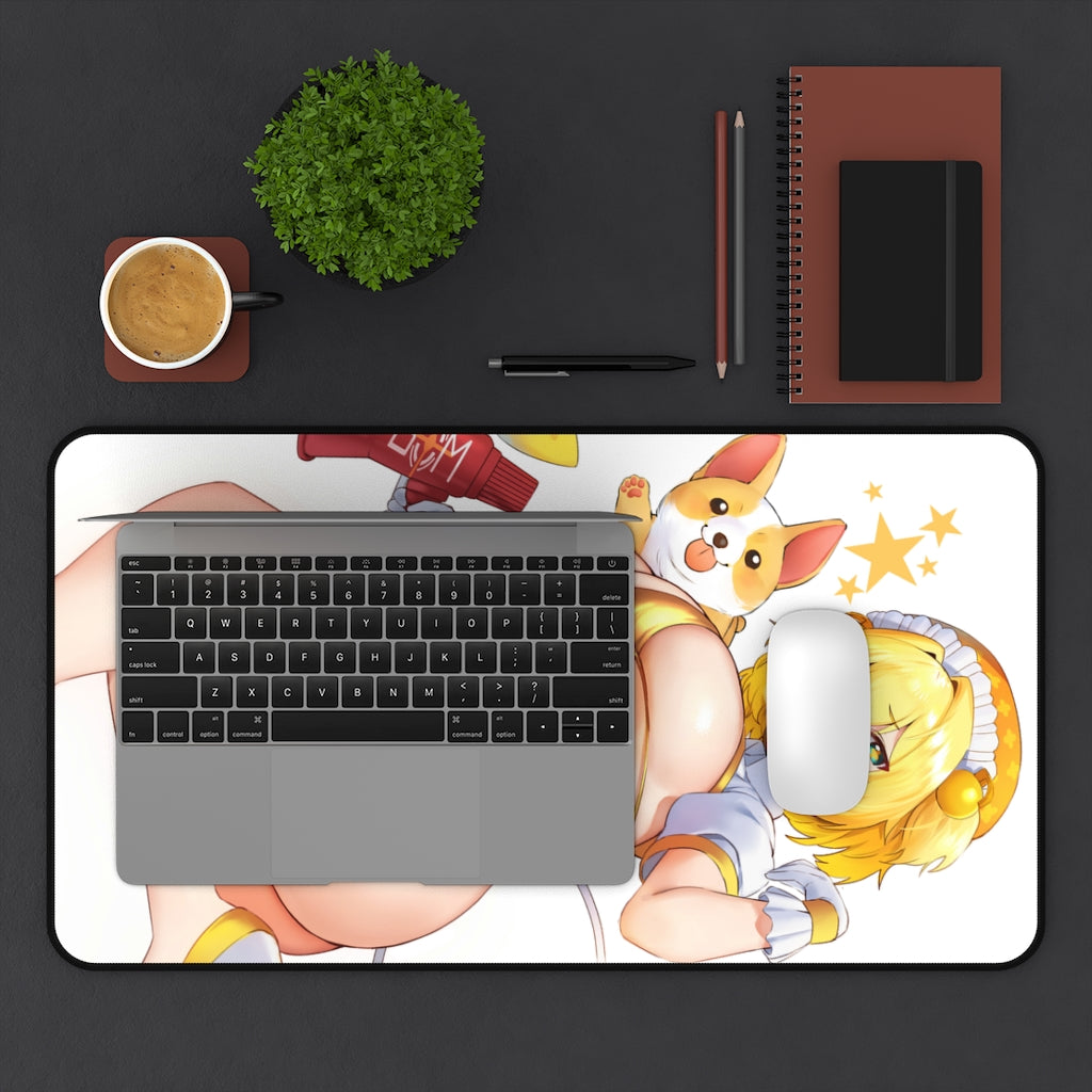 Big Boobs Pine Bomber Girl Bomberman Desk Mat - Non Slip Mousepad