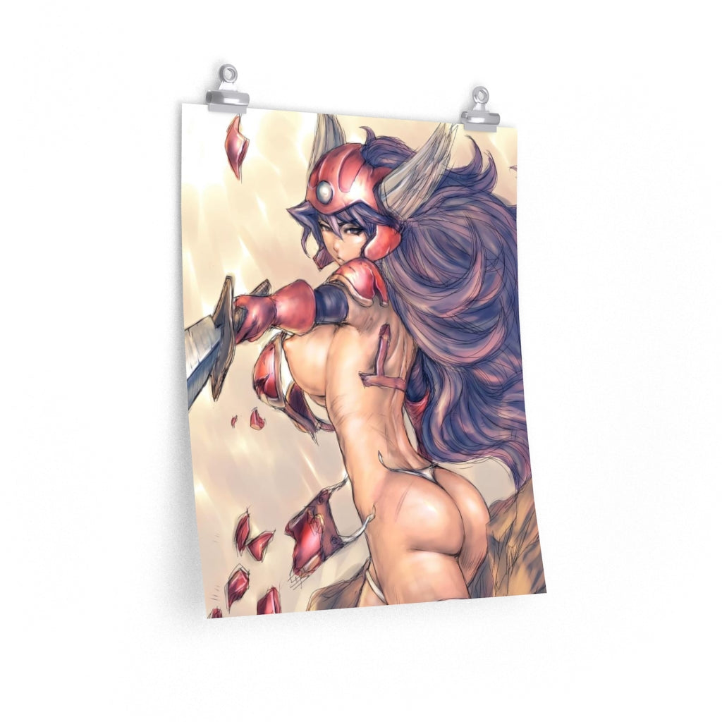 Female Soldier Dragon Quest Poster - Lewd Premium Matte Vertical Poster - Adult Wall Art