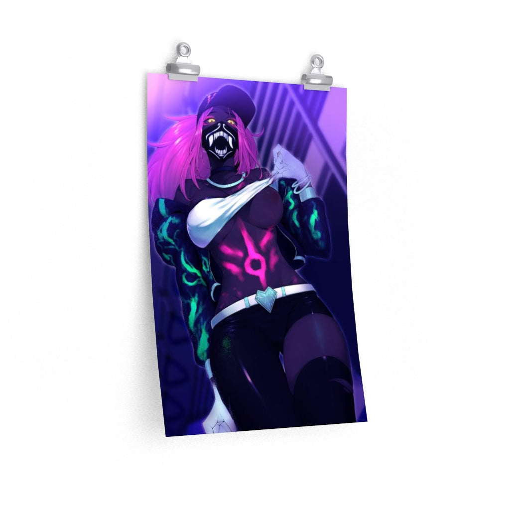 K DA Akali Rave League of Legends Poster - Lewd Premium Matte Vertical Poster - Adult Wall Art