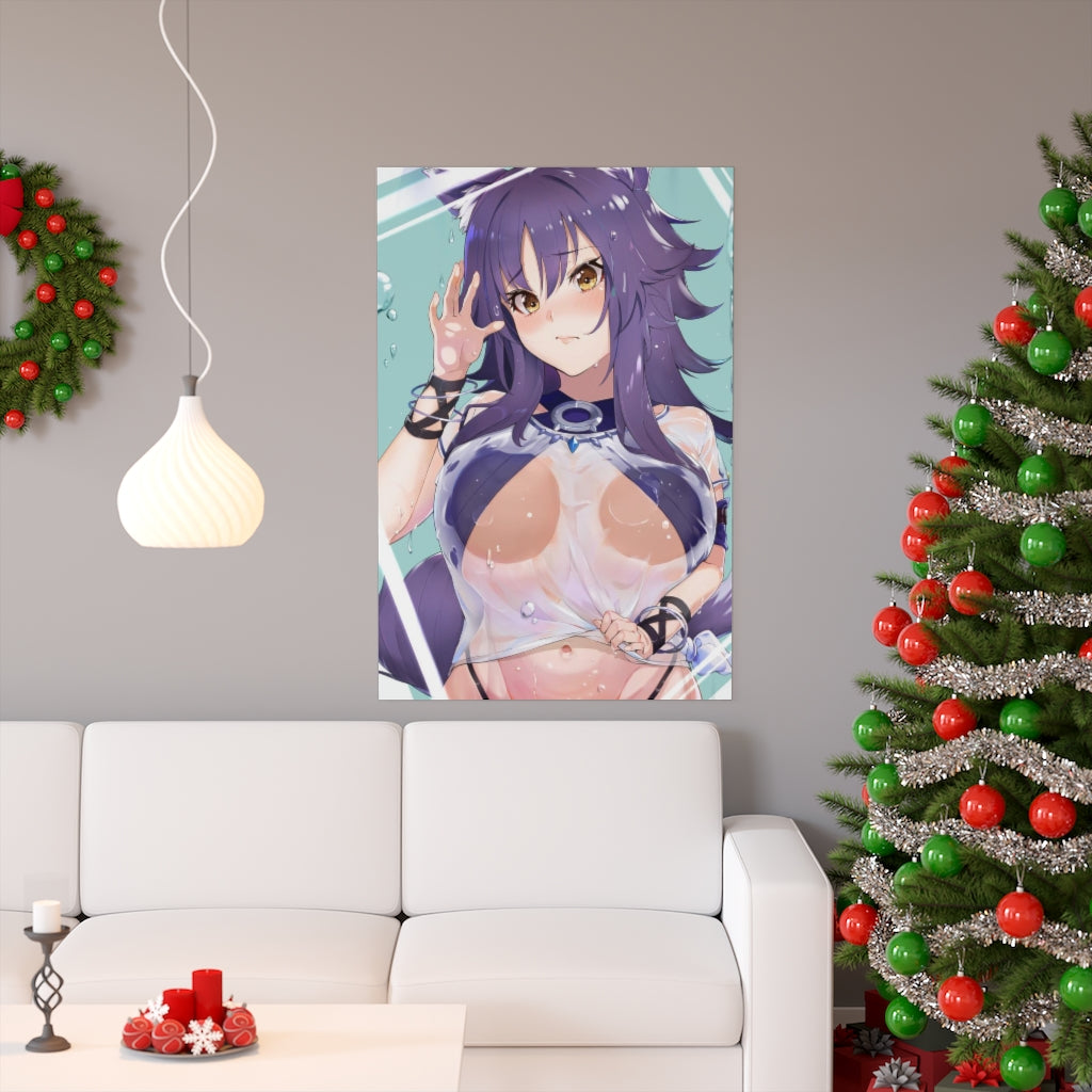 Makoto Princess Connect Boobs Press Poster - Lewd Premium Matte Vertical Poster - Adult Wall Art