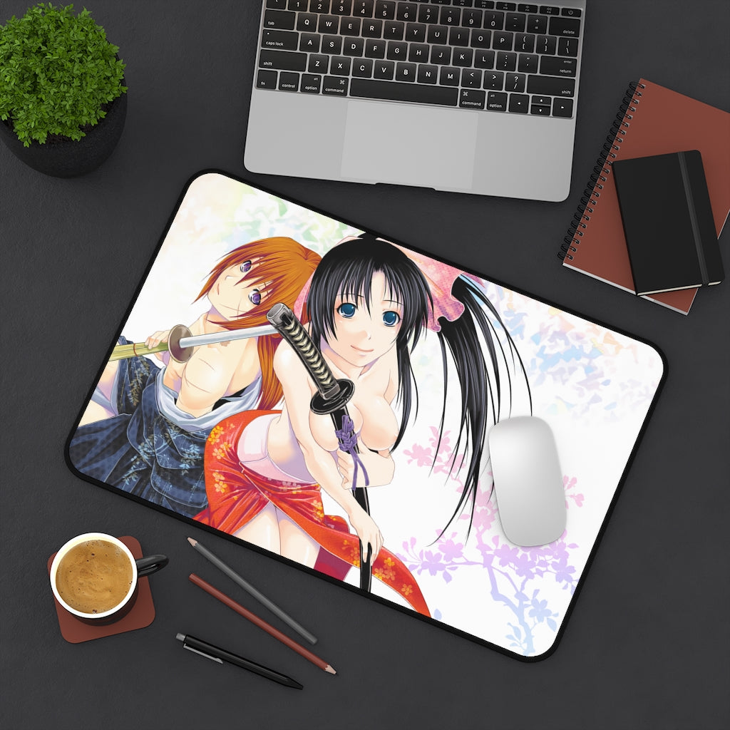 Rurouni Kenshin and Sexy Kamiya Kaoru Desk Mat - Anime Mousepad - Non Slip Playmat