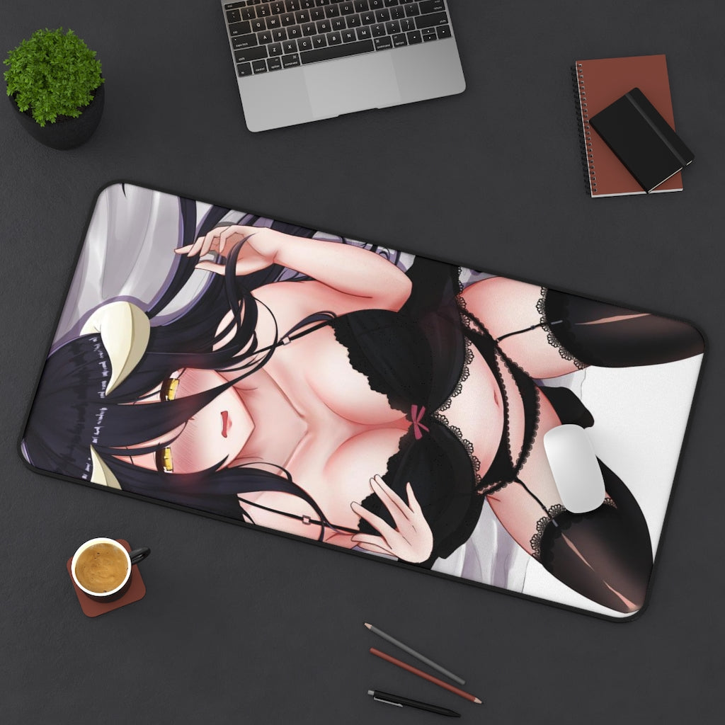 Overlord Sexy Mousepad - Black Lingerie Albedo Anime Desk Mat - Ecchi Playmat