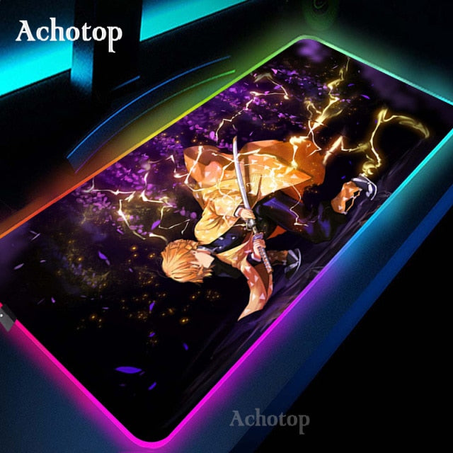 Anime Demon Slayer Mousepad Gaming Mouse Pad RGB LED omputer Desk Pad - The Mouse Pads Ninja 8 / 300x900x3mm