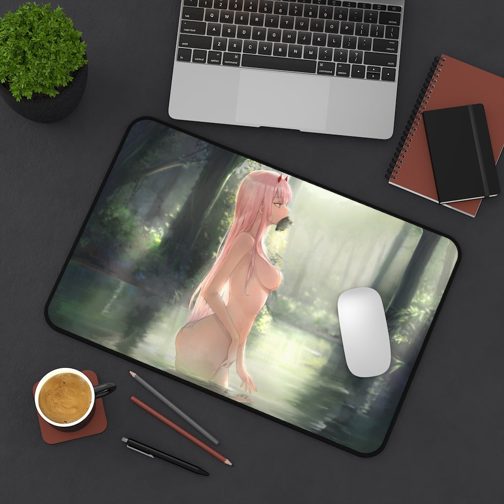 Darling In The Franxx Nude Zero Two Desk Mat - Non Slip Mousepad