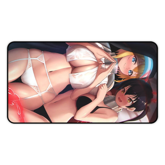 Fire Force Sexy Lingerie Waifus Iris and Tamaki Gaming Desk Mat - Anime Mousepad - Sexy Girl Playmat