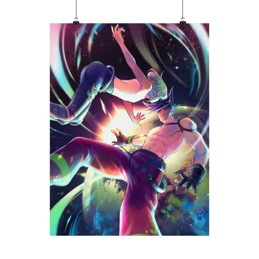 Promare Anime Poster - Lio and Galo Wall Art Print - Manga Decor - Premium Matte Vertical Poster