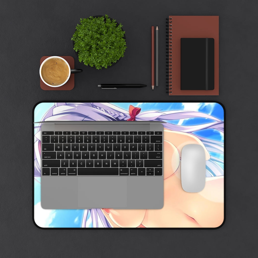 Leonmitchelli Galette Des Rois Dog Days Nude Boobs Sexy Neko Desk Mat - Non Slip Mousepad