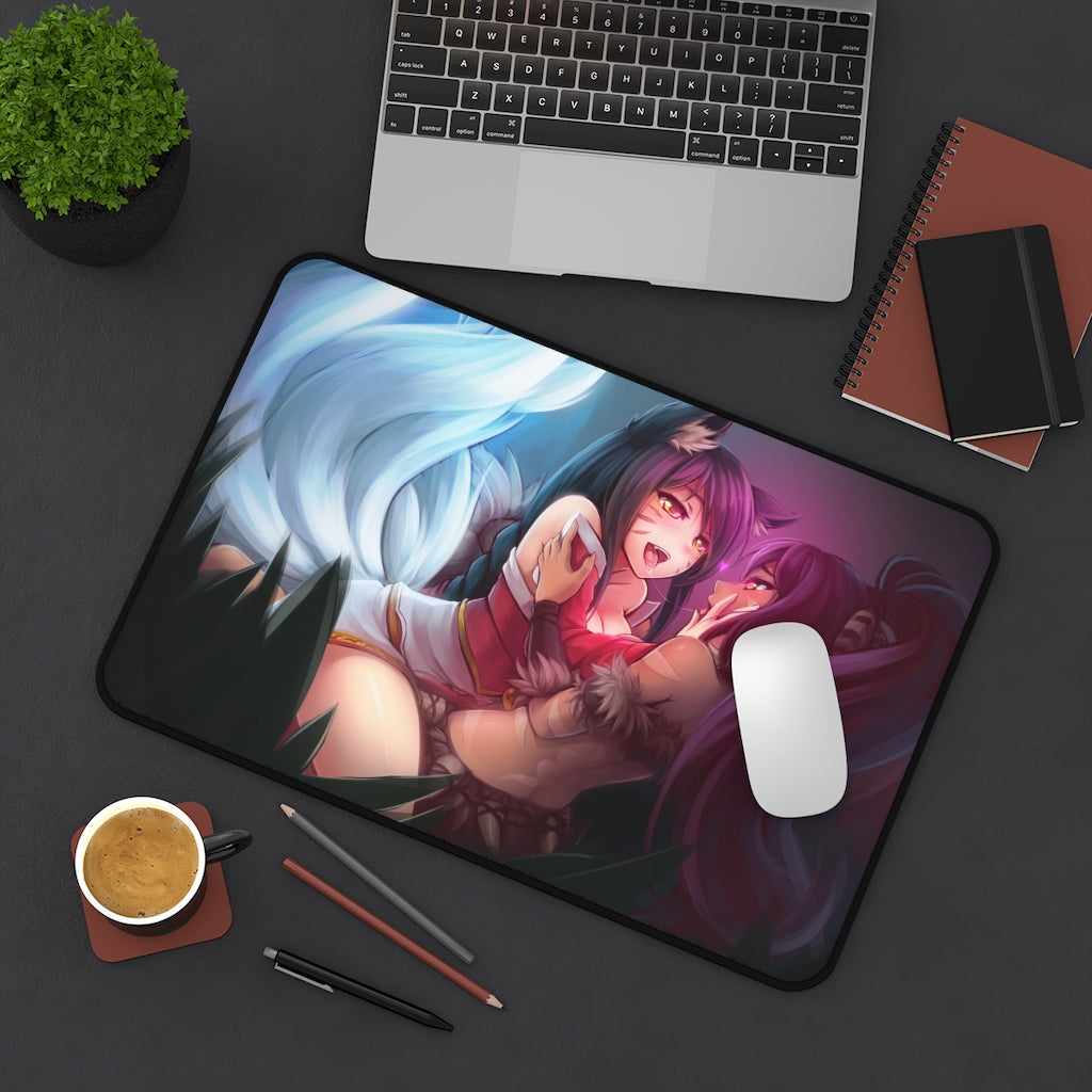 League of Legends Ahri and Nidalee Yuri Desk Mat - Non Slip Mousepad