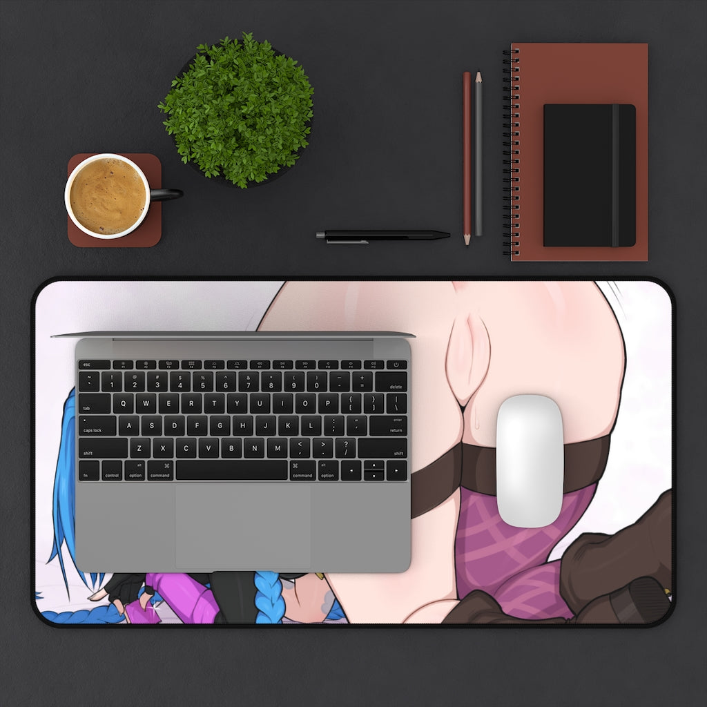 Big Naked Ass Hentai Jinx League of Legends Desk Mat - Lewd Mousepad - Gaming Girl Playmat