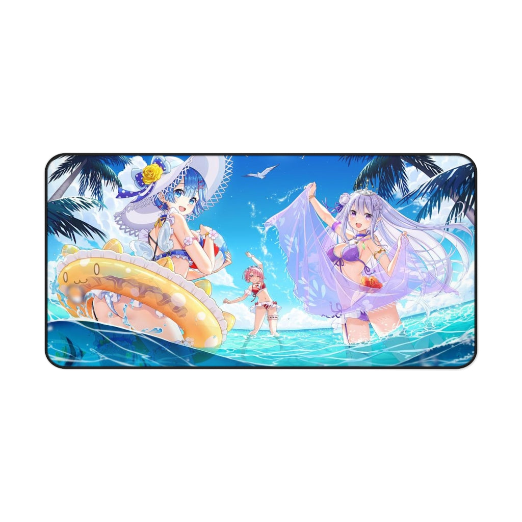 Re Zero Sexy Mousepad - Beach Waifus Desk Mat - Ecchi Playmat