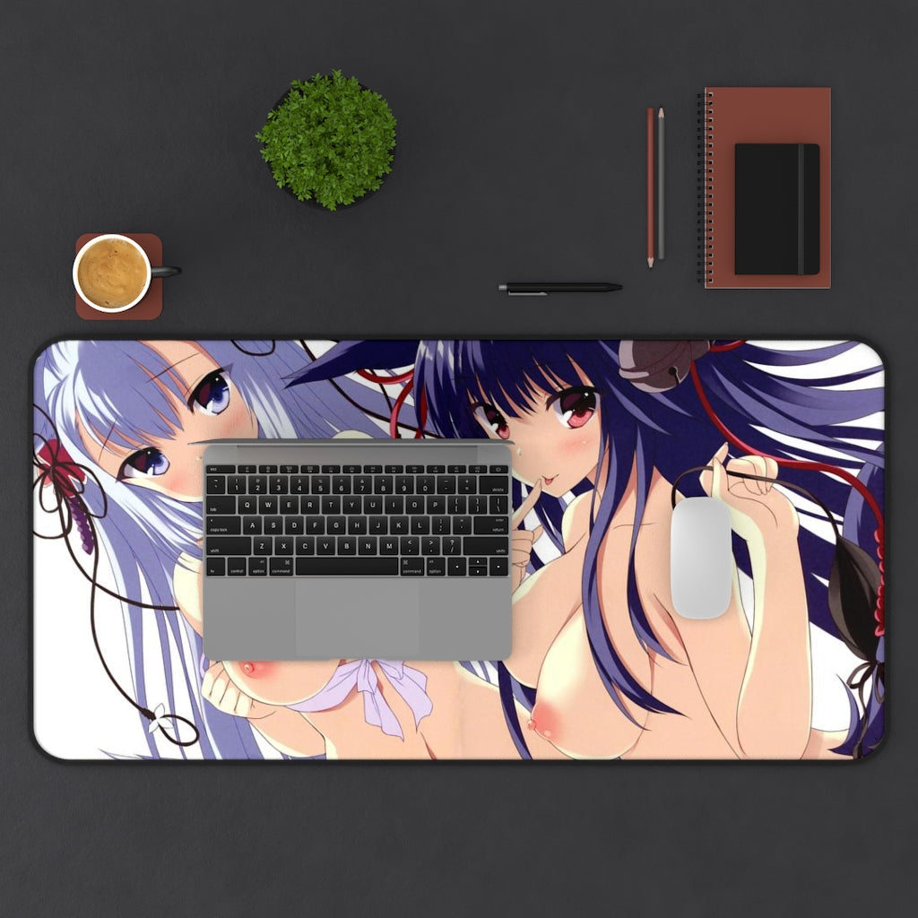 Granblue Fantasy Sexy Mousepad - Nude Societte And Yuel Anime Desk Mat - Ecchi Playmat