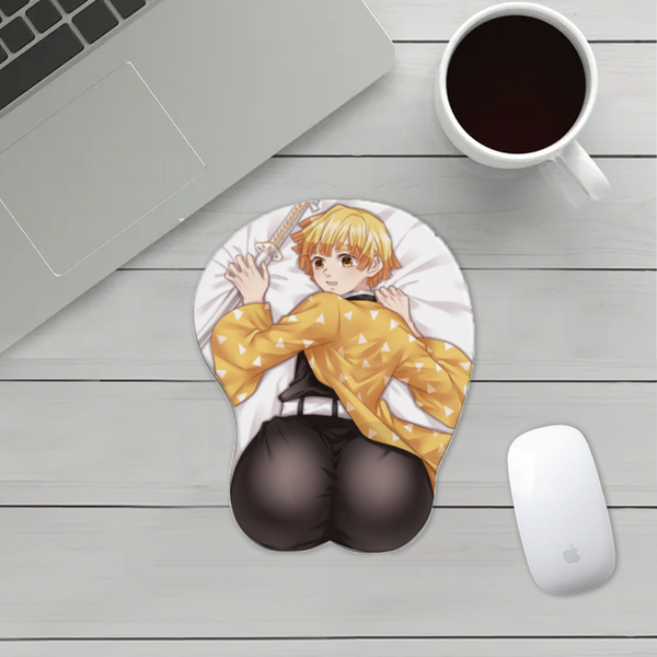 3D Butt Mousepad - Demon Slayer Zenitsu Agatsuma Thick Booty Mouse Pad Husbando