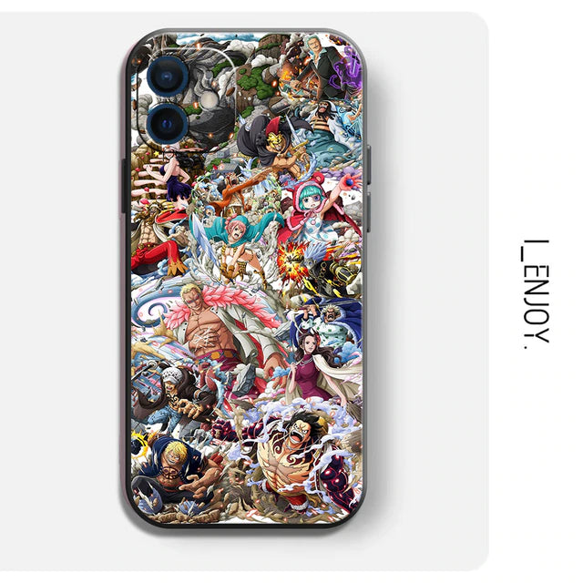 One Piece Anime Phone case | Anime case for iPhone 7/8/X/11/12/13  | TPU Black phone case