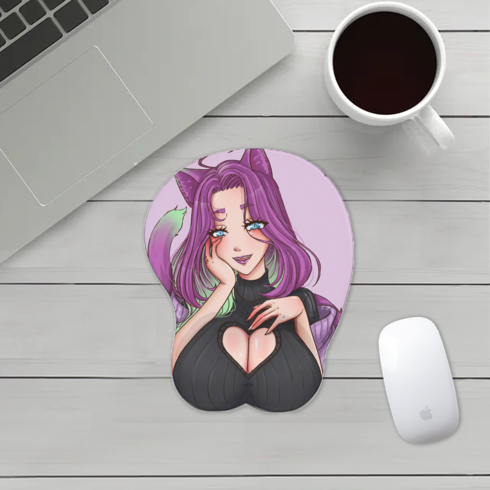 Anime 3D Boobs mousepad with Wrist Rest | Sexy Oppai Mouse pad for PC | Oppai mousepad with wrist support