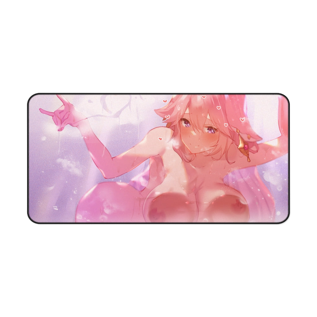 Nude Tits Yae Miko Genshin Impact Desk Mat - Non Slip Mousepad