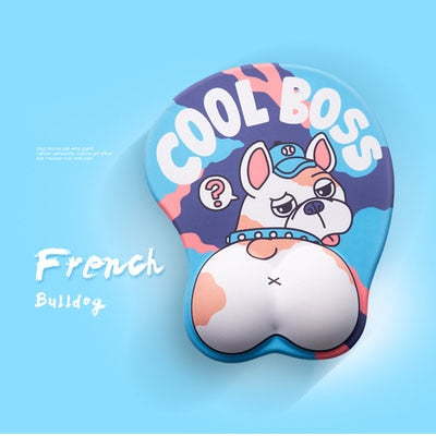 Cute simple Dogi ass 3D Mouse Pad ( 26 x 21 cm ) - The Mouse Pads Ninja Blue Mouse Pads