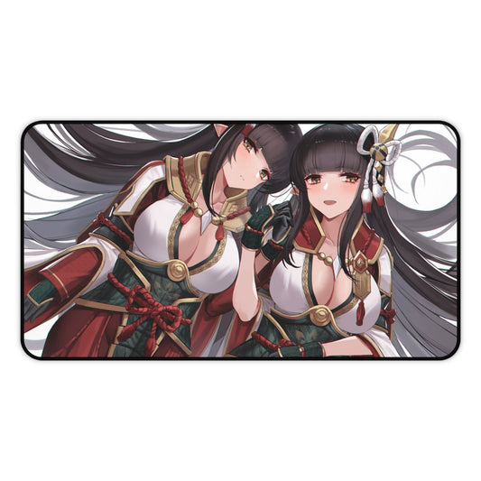 Sexy Hinoa and Minoto Monster Hunter Rise Desk Mat - Gaming Non Slip Mousepad