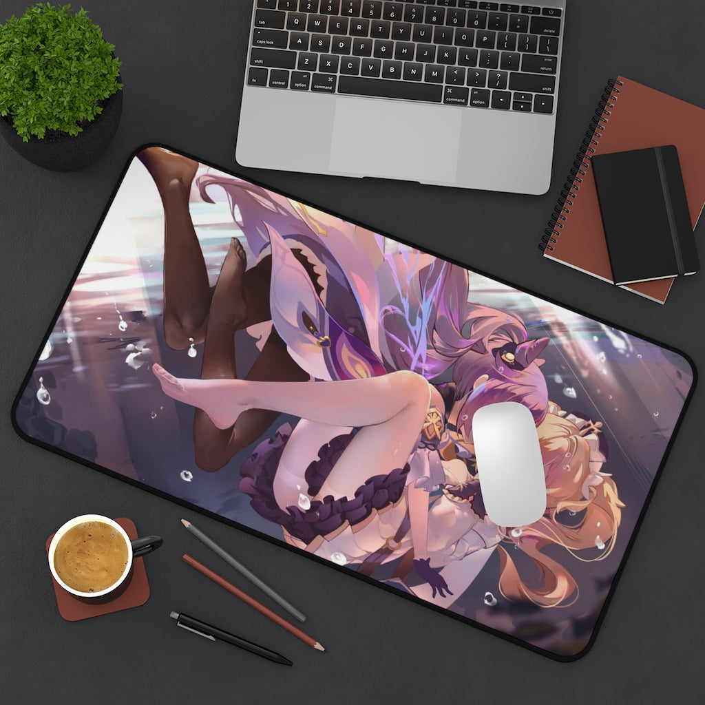 Genshin Impact Sexy Mousepad - Keqing and Barbara Ecchi Desk Mat - Gaming Playmat