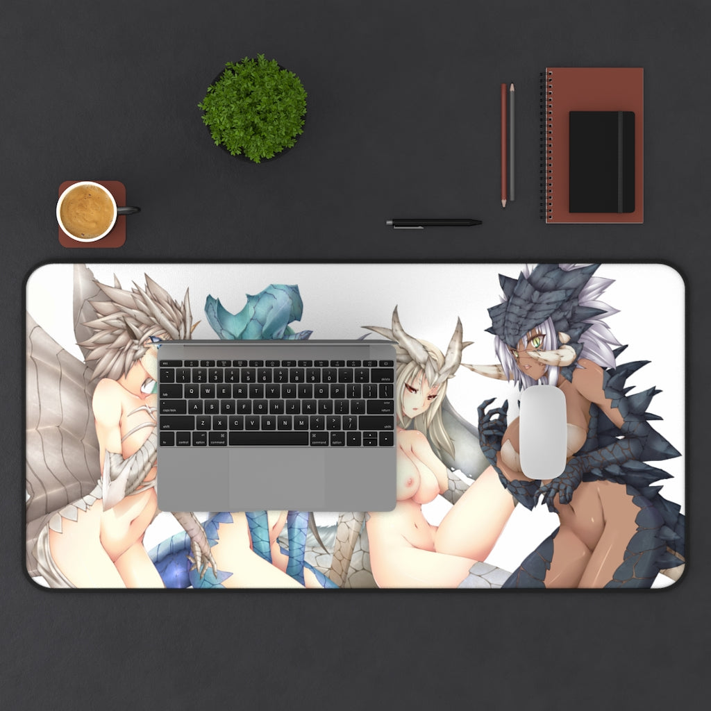 Monster Hunter Naked Monster Girls Desk Mat - Lewd Mousepad - Anime Girl Playmat