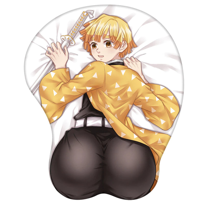 3D Butt Mousepad - Demon Slayer Zenitsu Agatsuma Thick Booty Mouse Pad Husbando