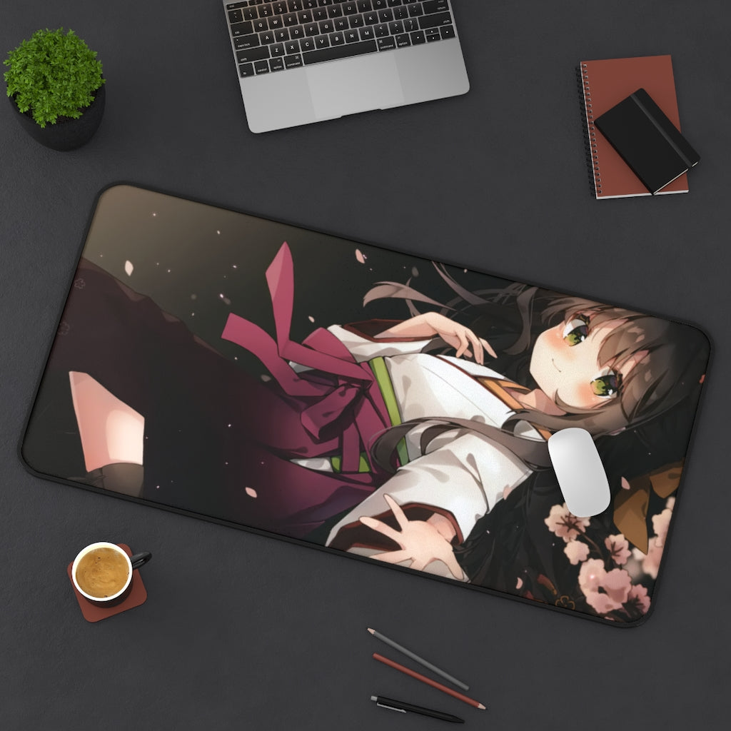 Kawai Anime Girls Mouse Pads - Cute Sakura flower girl - The Mouse Pads Ninja 31" × 15.5" Home Decor