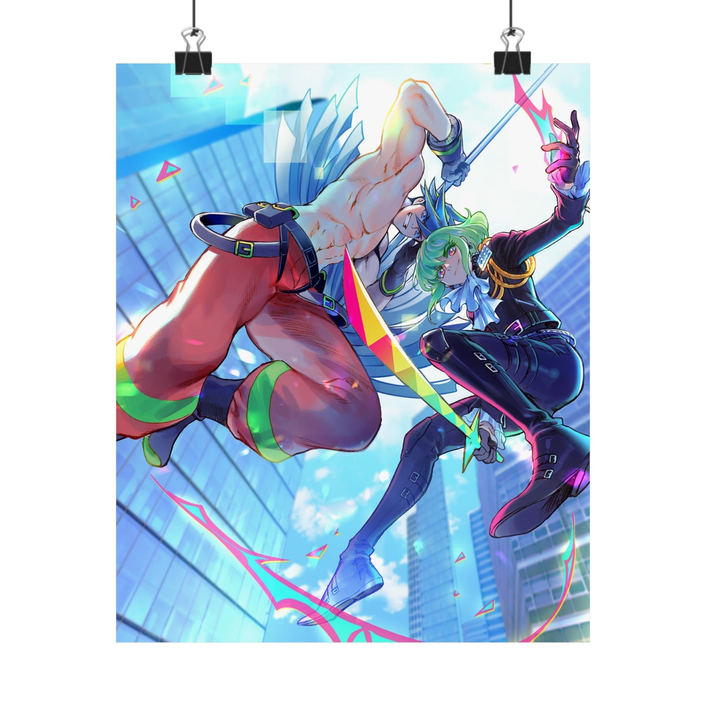 Promare Anime Poster - Galo and Lio Wall Art Print - Manga Decor - Premium Matte Vertical Poster