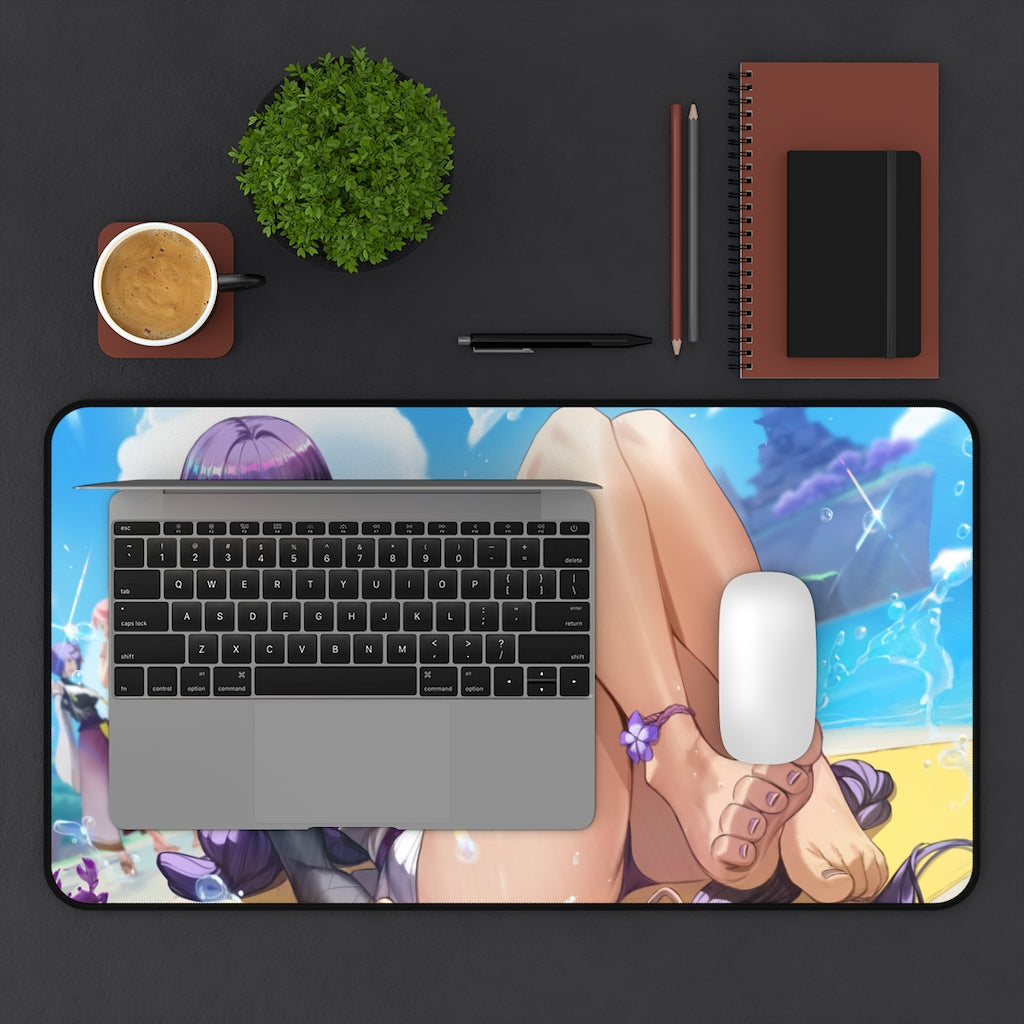 Genshin Impact Raiden Shogun Sexy Feet Desk Mat - Non Slip Mousepad