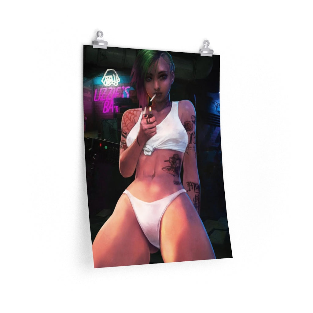 Sexy Judy Panties Cyberpunk 2077 Poster - Lewd Premium Matte Vertical Poster - Adult Wall Art