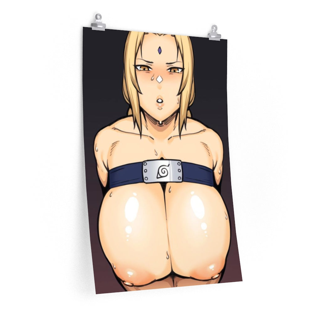 Huge Tits Tsunade Ninja Headband Naruto Hentai Poster - Lewd Premium Matte Vertical Poster - Adult Wall Art