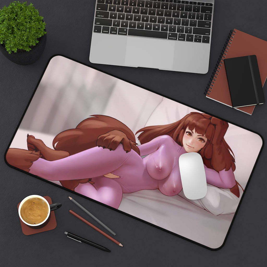 Kobold Monster Girl Encyclopedia Sexy Bodysuit Desk Mat - Non Slip Mousepad