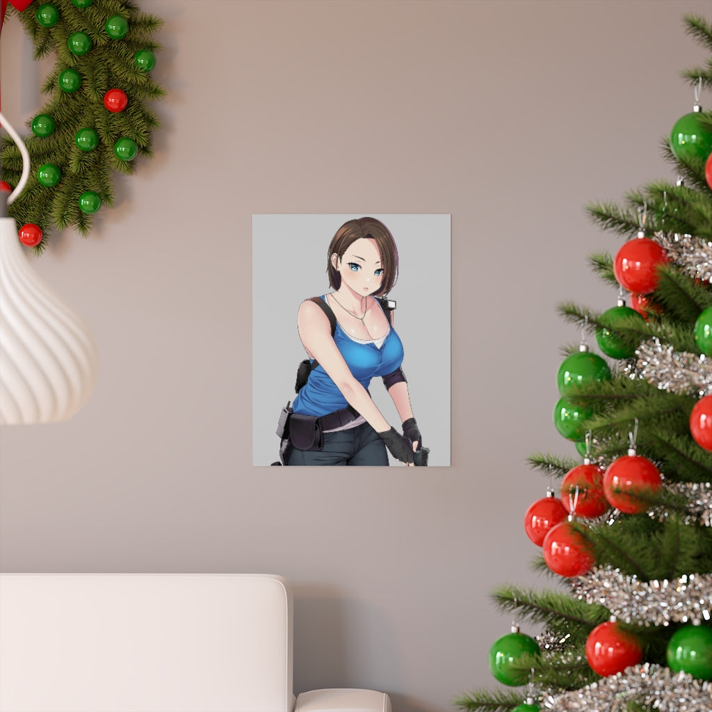 Sexy Jill Valentine Resident Evil Poster - Lewd Premium Matte Vertical Poster - Adult Wall Art