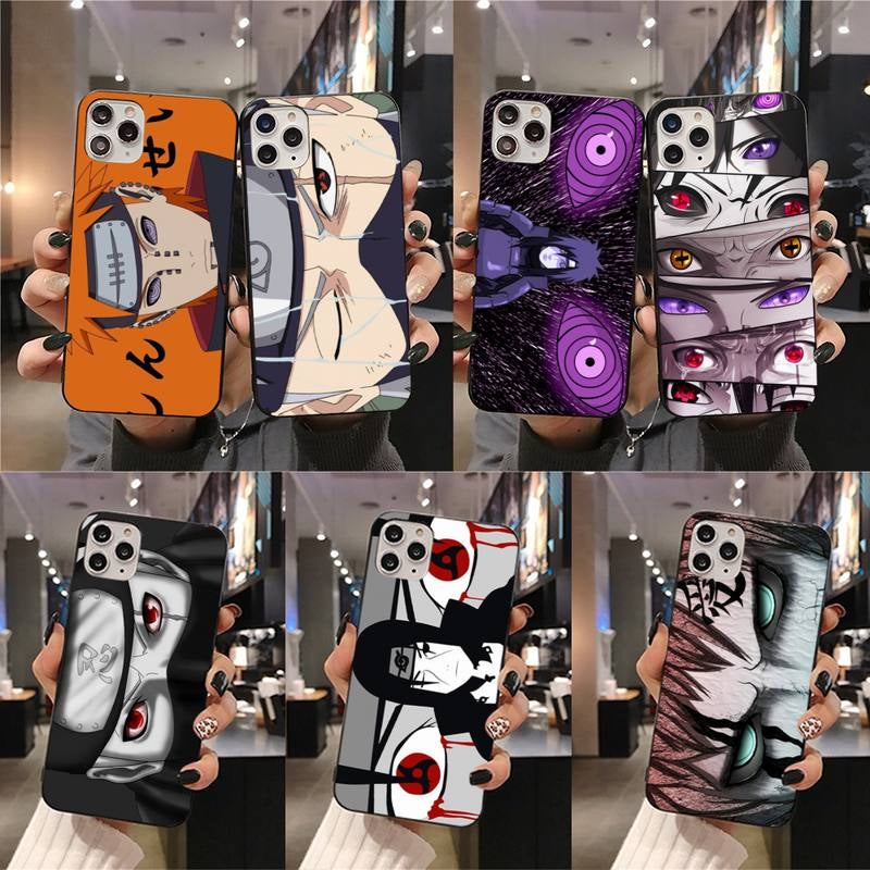 Naruto anime phone case -  Itachi Uchiha,  Sasuke , Kakashi Eyes Phone Case -  For iphone 13 12 11 Pro Mini XS Max 8 7 Plus