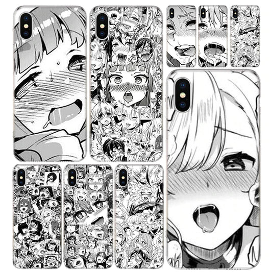 Anime iPhone Case | Sexy anime +18 Ahegao face for  iPhone ( 13 12 11 X Pro Max  ) - Soft Silicon Cover