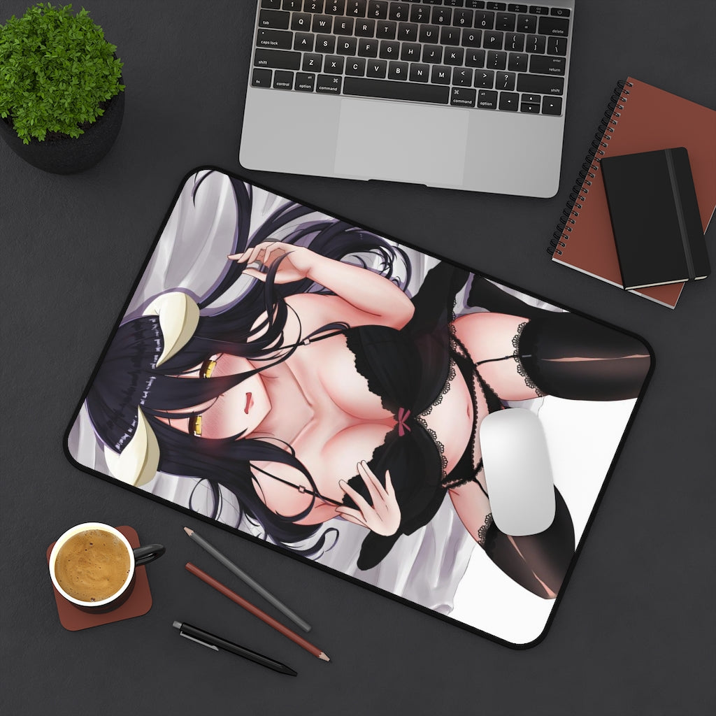 Overlord Sexy Mousepad - Black Lingerie Albedo Anime Desk Mat - Ecchi Playmat